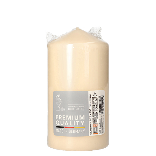 672 Stumpenkerze Ø 80 mm · 150 mm creme