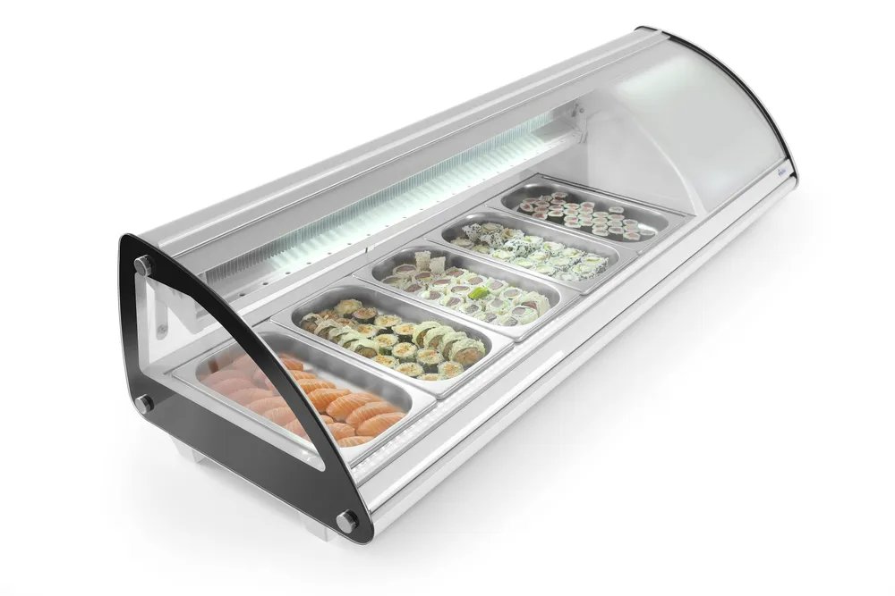 Sushi-Vitrine 5x GN 1/3, Arktic, 230V/160W, 1307x445x(H)327mm Sushi-Vitrine 5x GN 1/3, Arktic, 230V/160W, 1307x445x(H)327mm