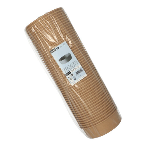50 Salatschalen, Pappe rund 500 ml Ø 15 cm · 4,6 cm braun 3000 Salatschalen, Pappe rund 500 ml Ø 15 cm · 4,6 cm braun