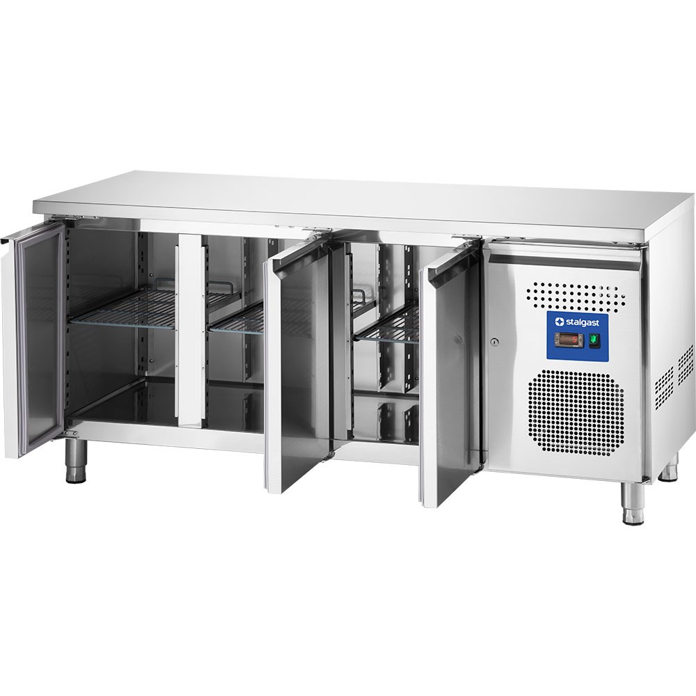 Kühltisch, 3-türig, GN 1/1, 1795x700x850 mm (BxTxH), ohne Aufkantung