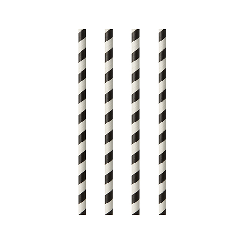 72000 Trinkhalme, Papier Ø 6 mm · 24 cm schwarz/weiss "Stripes"