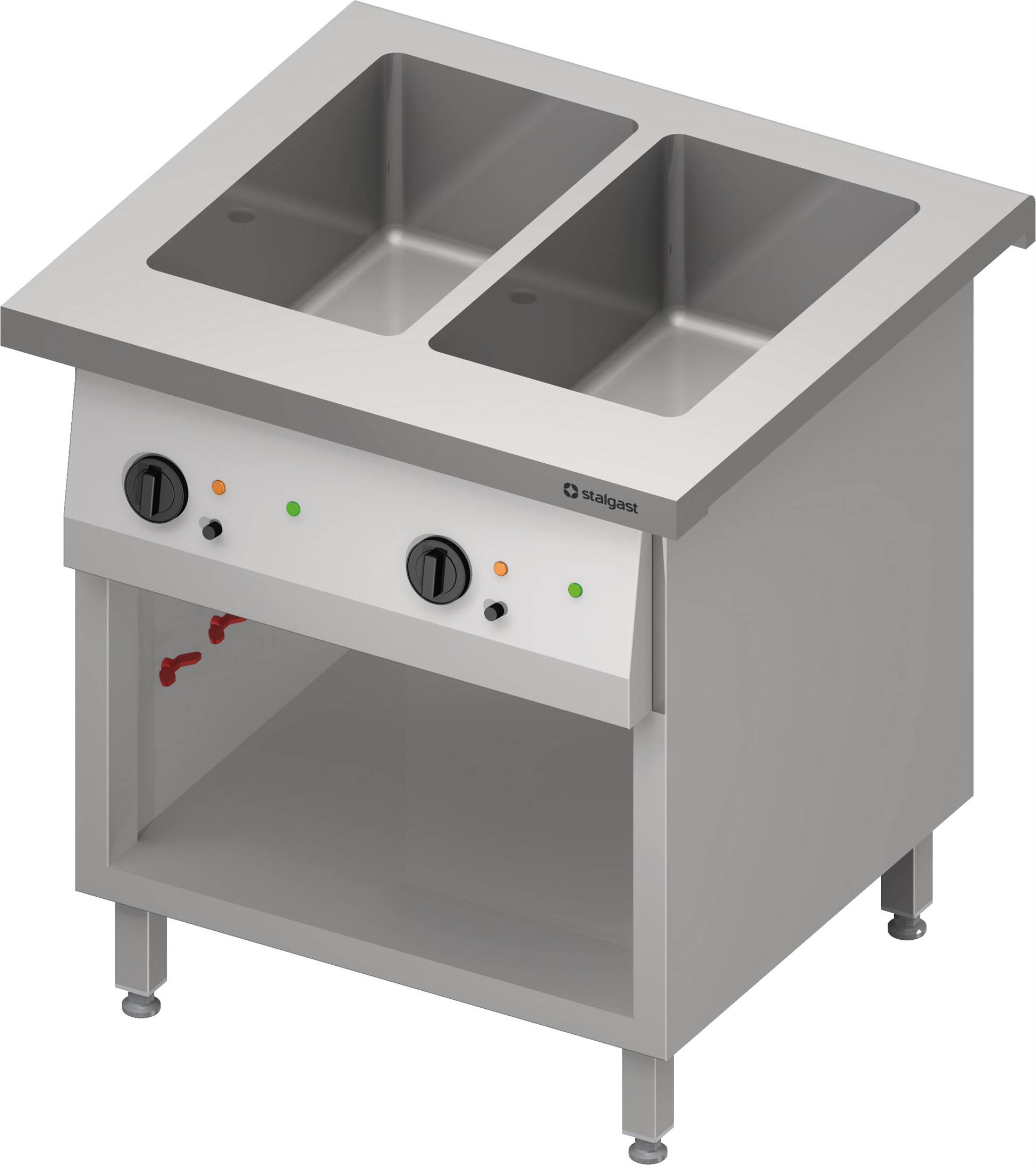 Bain-Marie-Station "Free Flow" 2x GN1/1-Becken, 799x750x880 mm Edelstahlabdeckung Bain-Marie-Station "Free Flow" 2x GN1/1-Becken, 799x735x880 mm Granitabdeckung "Standard G1"
