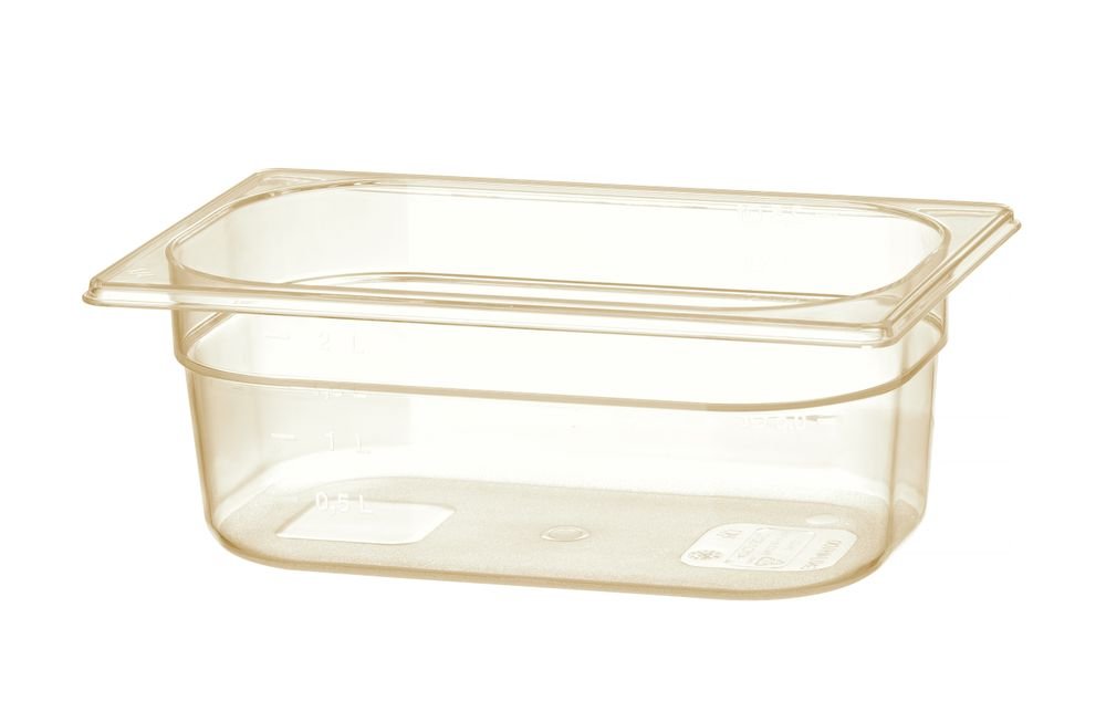 Gastronorm-Behälter 1/4, hochtemperatubeständig, HENDI, GN 1/4, 2,6L, Transparent, 265x162x(H)100mm
