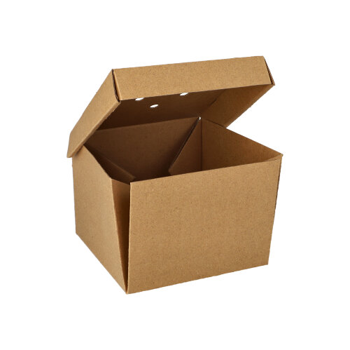 7200 Burgerboxen, Pappe "pure" 10 cm x 13 cm x 13 cm braun faltbar, klein