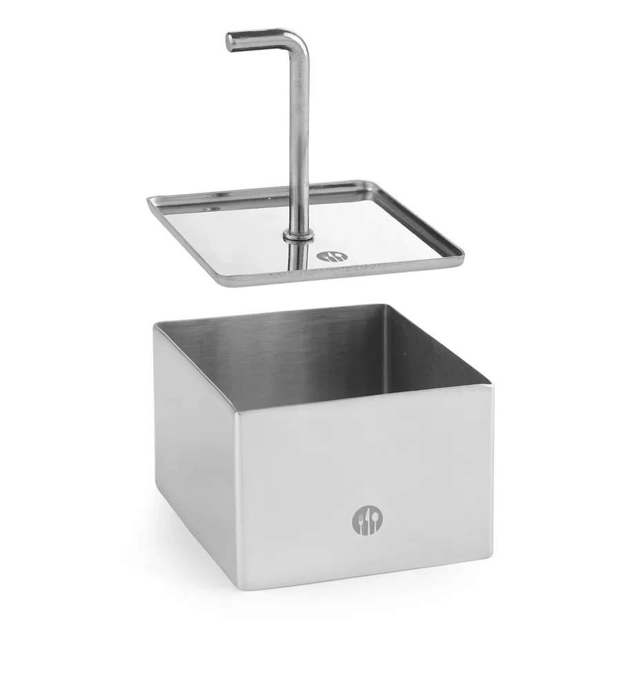 Speiseringe und Stampfer, quadratisch, Speisering, 65x65x(H)45mm