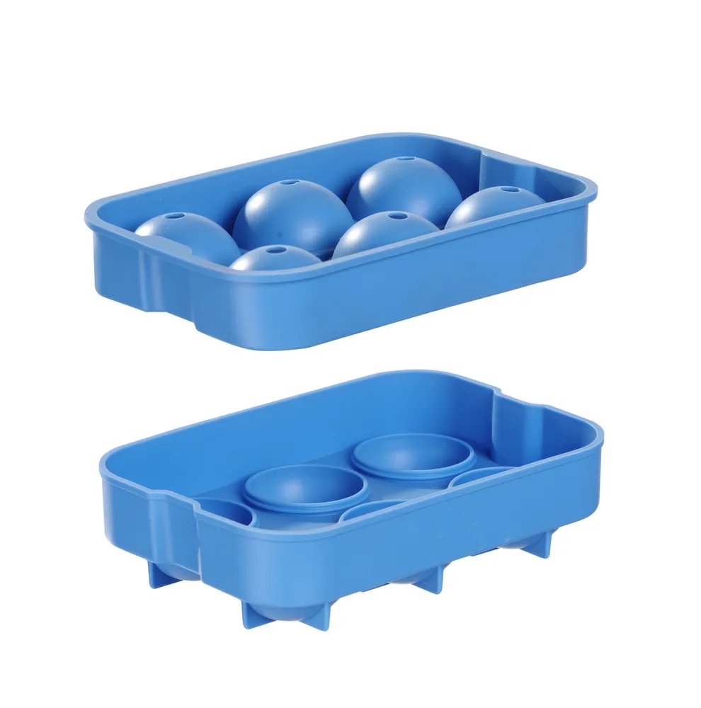 Eiswürfelform, kugelförmig, BarUp, Blau, 180x125x(H)50mm