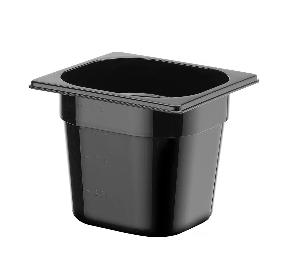 Gastronorm-Behälter 1/6, Profi Line, GN 1/6, 2,4L, Schwarz, 176x162x(H)150mm Gastronorm-Behälter 1/6, Profi Line, GN 1/6, 2,4L, Schwarz, 176x162x(H)150mm