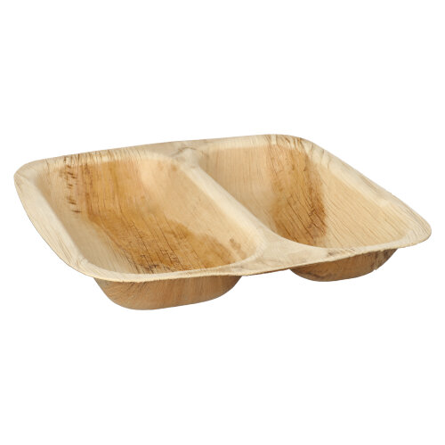 1800 Siegelschalen Palmblatt "pure" eckig 700 ml 4 cm x 25 cm x 26 cm 2-geteilt