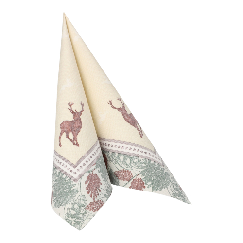 250 Servietten "ROYAL Collection" 1/4-Falz 40 cm x 40 cm "Majestic Deer" 12500 Servietten "ROYAL Collection" 1/4-Falz 40 cm x 40 cm "Majestic Deer"