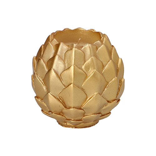 504 Kugelkerze Ø 10 cm gold "Pine Cone"