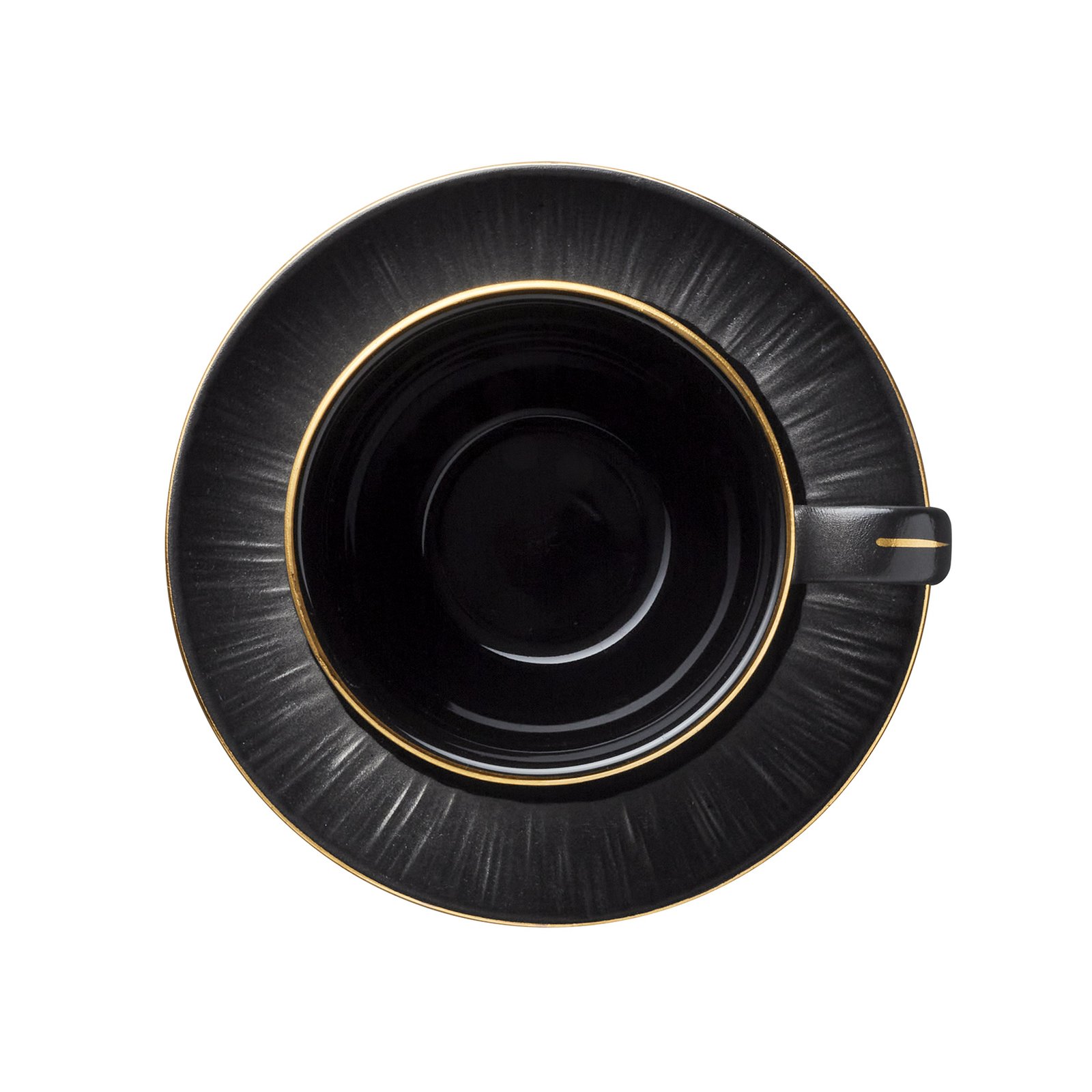 Cappuccinotasse mit Untertasse Set MAYA KURO, 200 ml, schwarz