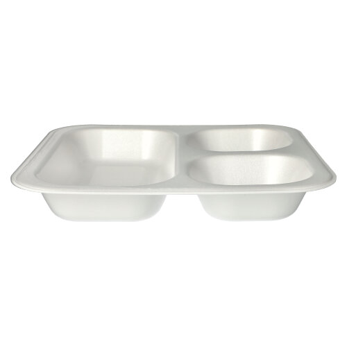 1600 Siegelschalen, XPS 3-geteilt 1150 ml 4,2 cm x 24,5 cm x 26,5 cm weiss laminiert