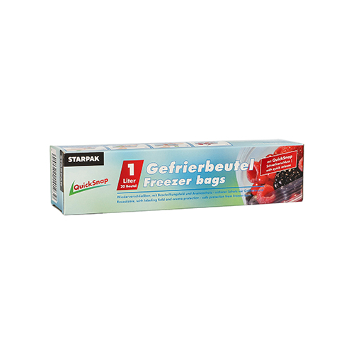 32000 QuickSnap Gefrierbeutel 1 l 20 cm x 18 cm transparent in Faltschachtel
