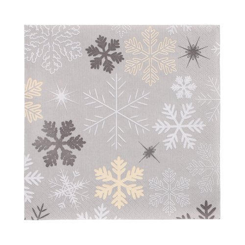 21600 Servietten, 3-lagig 1/4-Falz 33 cm x 33 cm "Snowflakes"