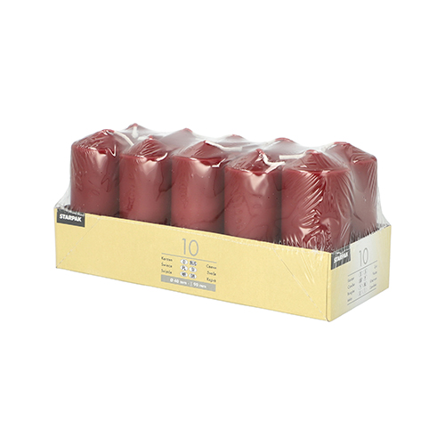 3960 Stumpenkerzen Ø 40 mm · 90 mm bordeaux