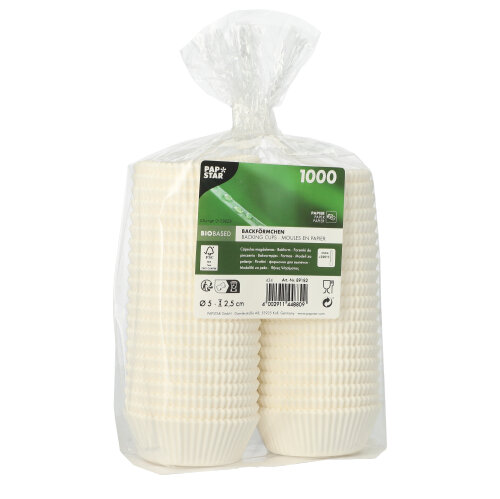1000 Backförmchen rund Ø 5 cm · 2,5 cm weiss 300000 Backförmchen rund Ø 5 cm · 2,5 cm weiss