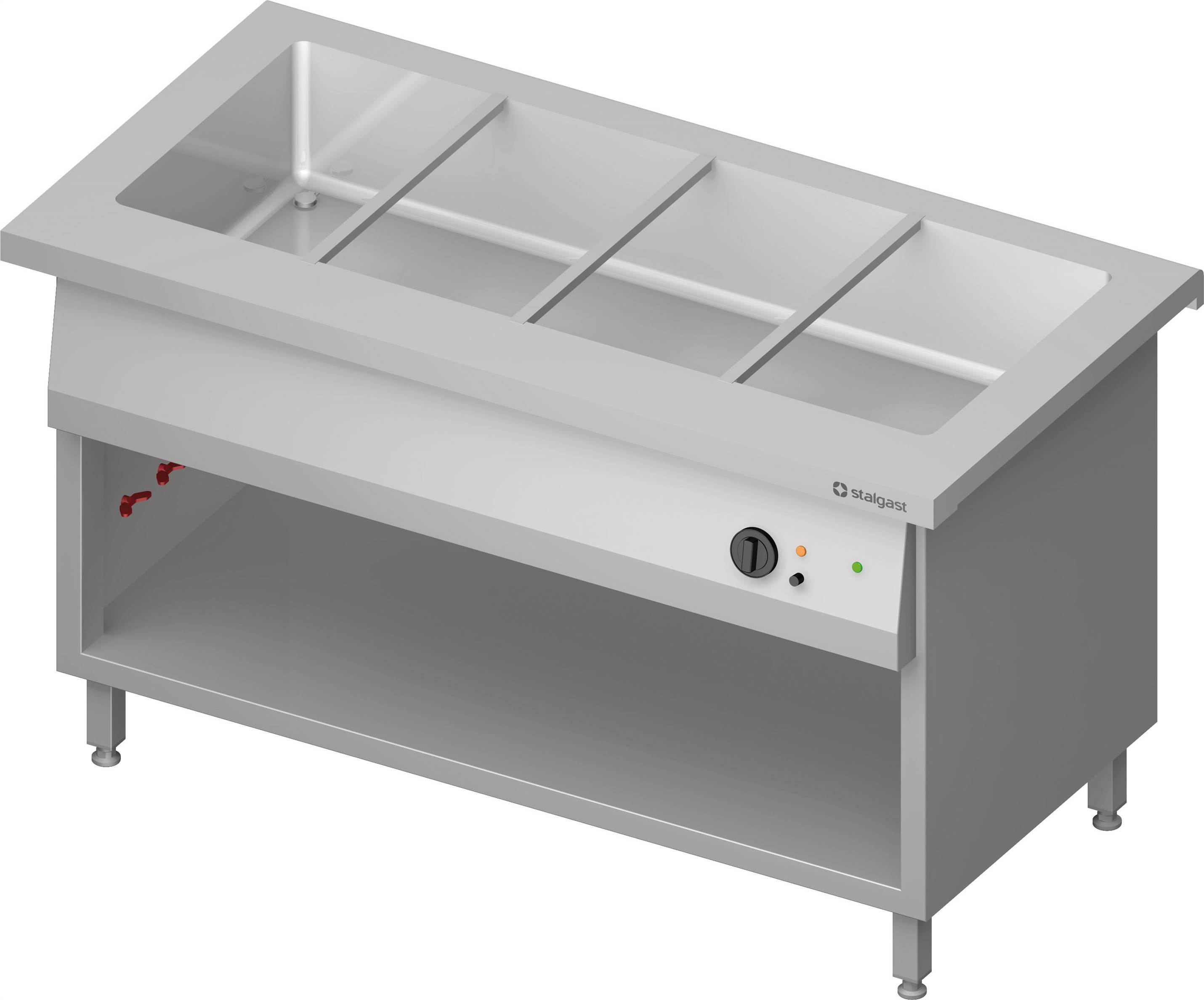Bain-Marie-Station "Free Flow" mit einem Becken 4x GN1/1, 1465x735x880 mm Granitabdeckung "Standard G1"