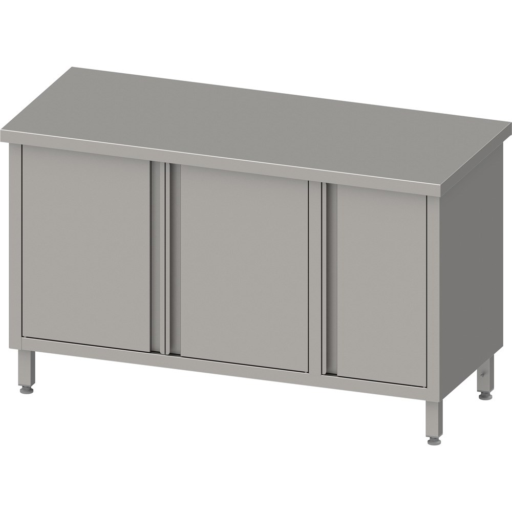 Arbeitsschrank mit Flügeltüren, 1200x600x850 mm, mit Flügeltürschrank rechts, ohne Aufkantung, verschweißt Arbeitsschrank mit Flügeltüren, 1900x700x850 mm, mit Flügeltürschrank rechts, ohne Aufkantung, verschweißt