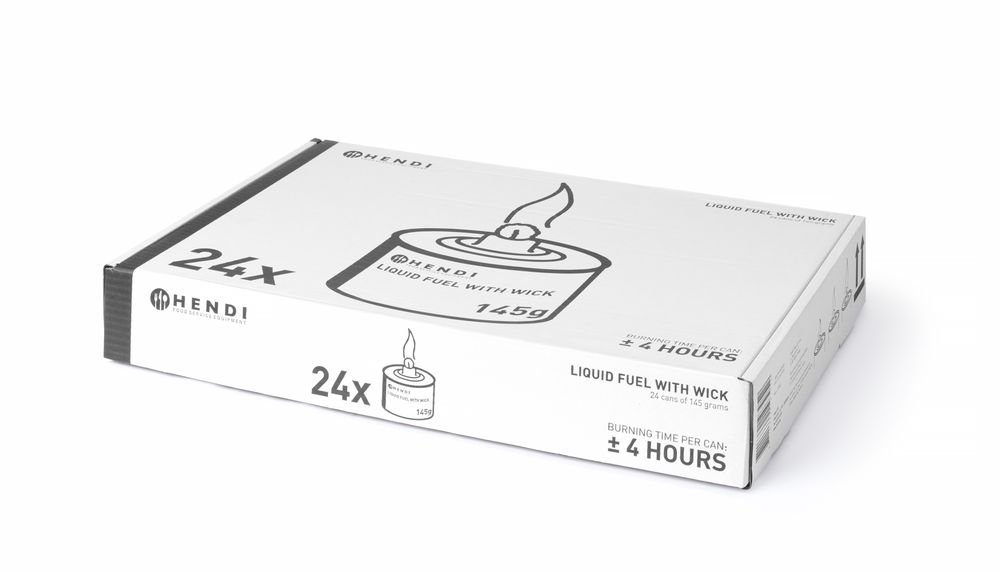 Flüssigbrennstoff mit Docht, HENDI, Brenndauer ± 8 Stunden, 24 Stk