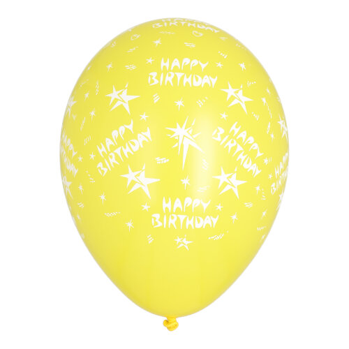 120 Luftballons Ø 29 cm farbig sortiert "Happy Birthday" 10 Luftballons Ø 29 cm farbig sortiert "Happy Birthday"