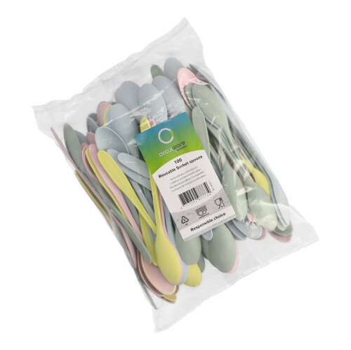 Circulware by Haval Mehrweg-Sorbetlöffel PP-MF 17,5 cm farbig sortiert extra stabil