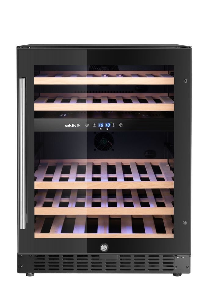 Weinkühler, 2 Zonen, 46 Flaschen, Arktic, Schwarz, 570x595x(H)820mm Weinkühler, 2 Zonen, 46 Flaschen, Arktic, Schwarz, 570x595x(H)820mm