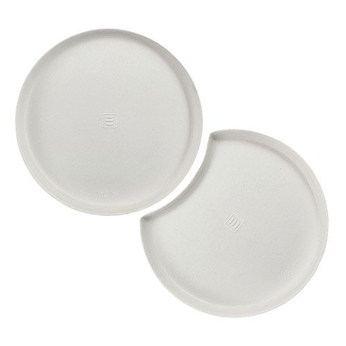 6912 Teller Zuckerrohr "pure" rund Ø 12 cm · 1 cm weiss "Cella" : Set