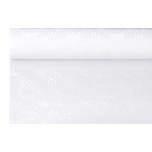 336 Papiertischtuch mit Damastprägung 6 m x 1,2 m weiss