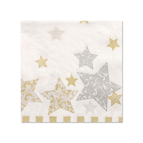 50 Servietten, 3-lagig 1/4-Falz 25 cm x 25 cm "Stardust" 33600 Servietten, 3-lagig 1/4-Falz 25 cm x 25 cm "Stardust"