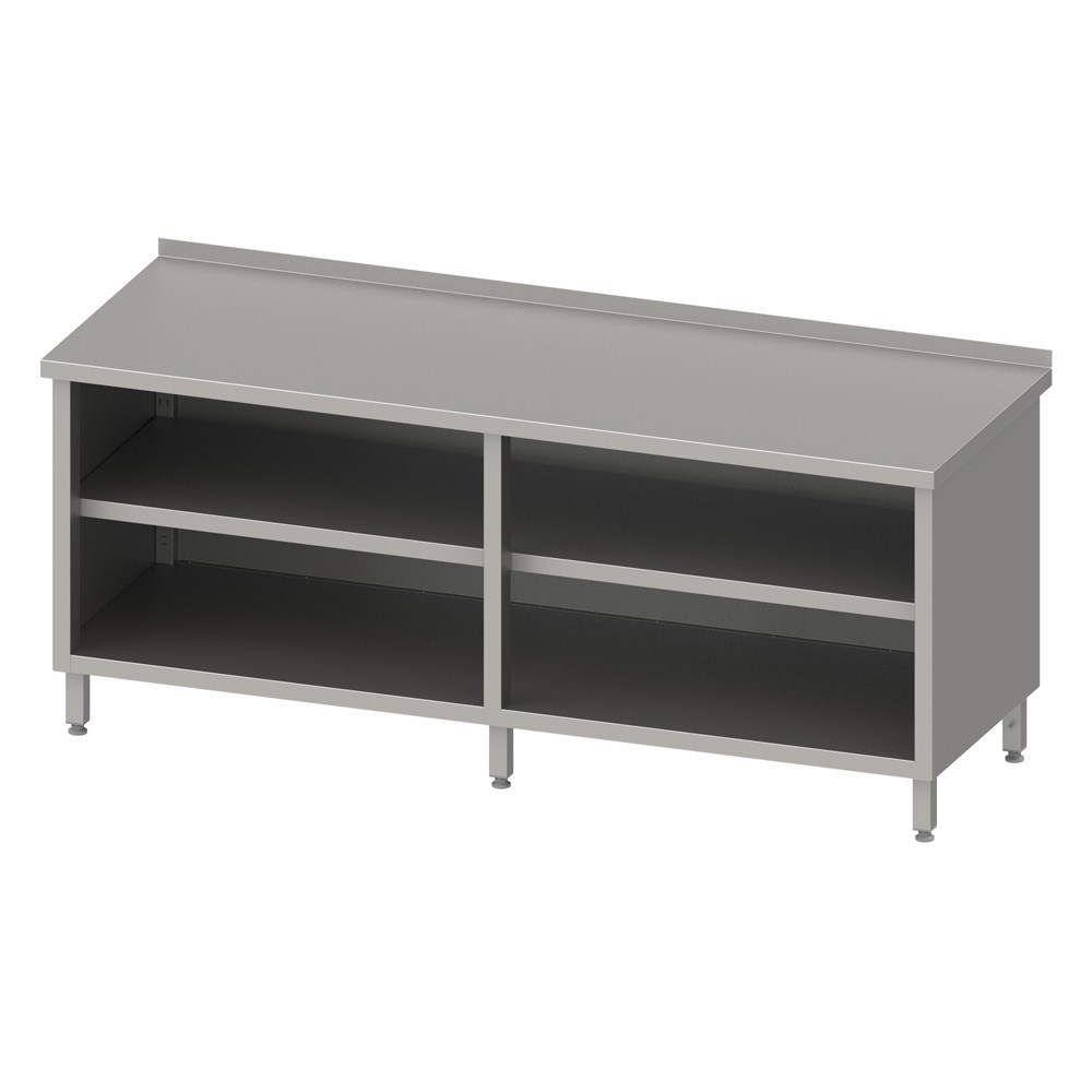 Arbeitsschrank offen mit Grund-und Zwischenboden 2000x600x850 mm, mit Aufkantung, verschweißt Arbeitsschrank offen mit Grund-und Zwischenboden 2000x700x850 mm, mit Aufkantung, verschweißt