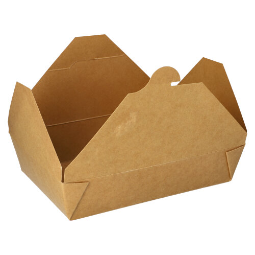 1800 Lunchboxen, Pappe "pure" 1500 ml 4,8 cm x 14 cm x 19,7 cm braun