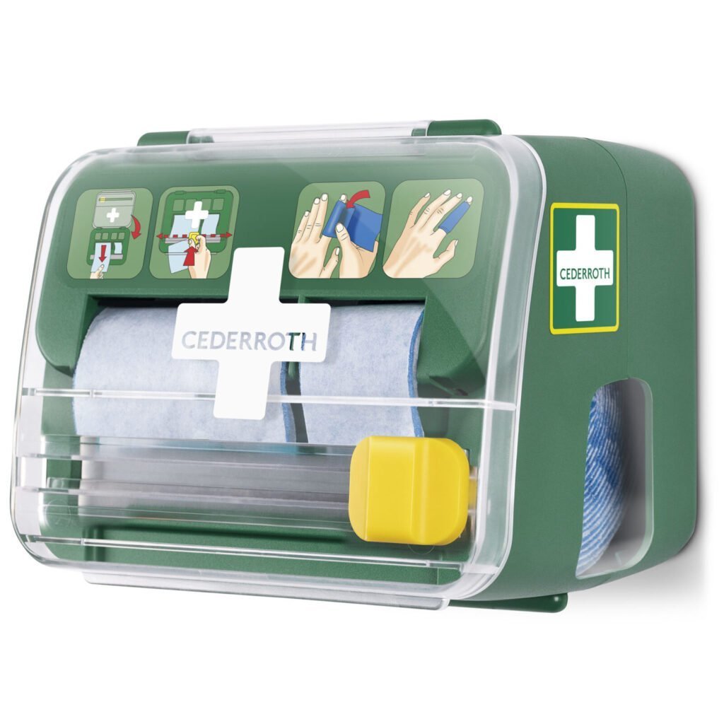 6 "Cederroth" Soft Foam Bandage Spender 2-in-1 12,3 cm x 13,8 cm x 14,2 cm grün