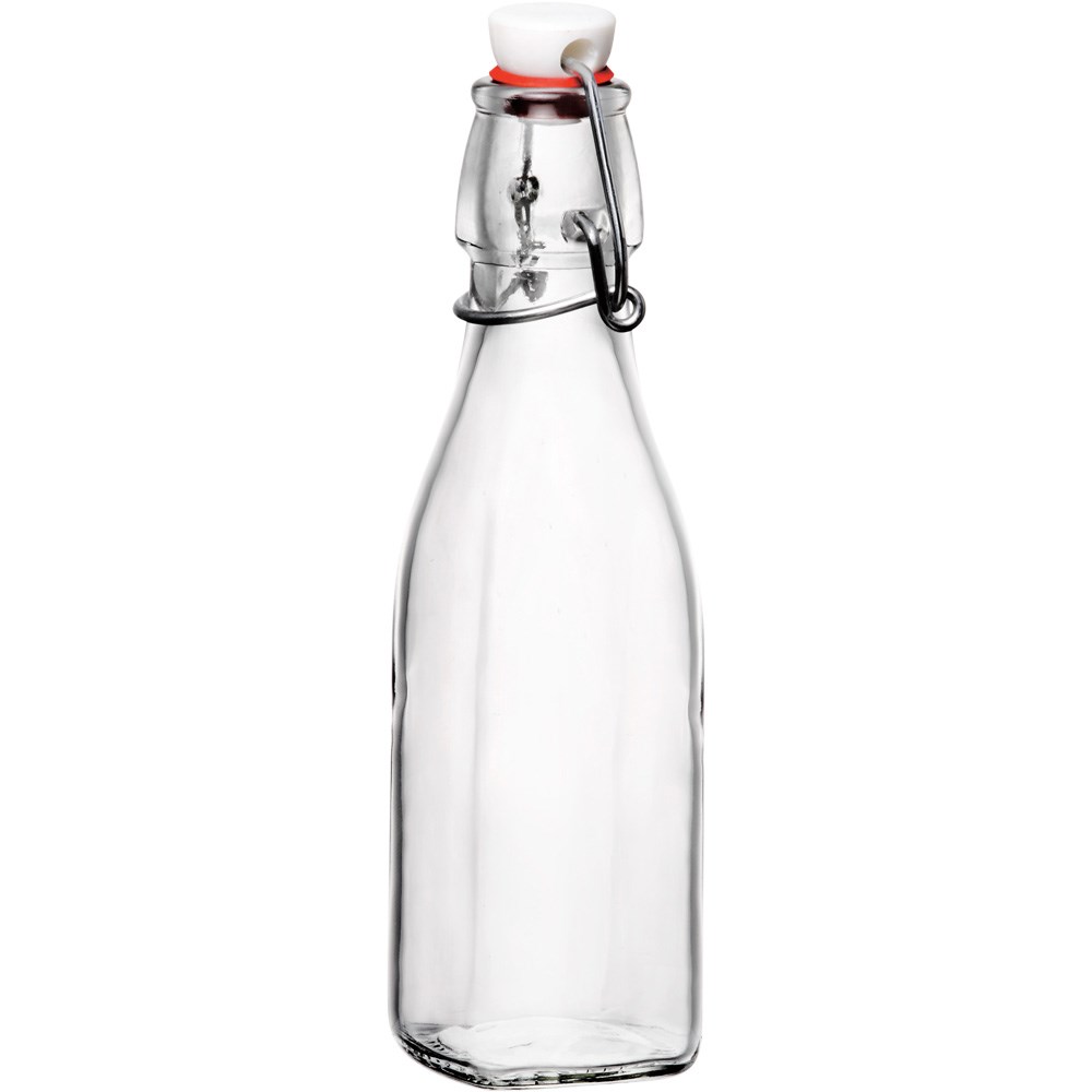 Kleine Glasflasche mit Bügelverschluss, 0,25 Liter Kleine Glasflasche mit Bügelverschluss, 0,25 Liter