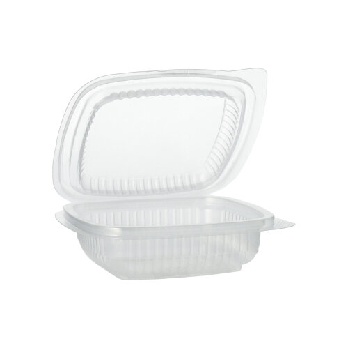 6000 Verpackungsbecher mit Klappdeckeln, PP rechteckig 150 ml 4 cm x 11,5 cm x 12 cm transparent