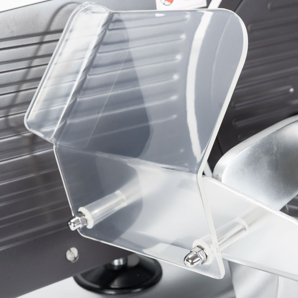 Aufschnittmaschine mit antihaftbeschichteter Anschlagplatte und Messer 220 mm Ø Aufschnittmaschine mit antihaftbeschichteter Anschlagplatte und Messer 220 mm Ø