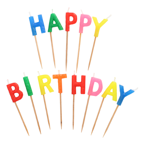 1920 Buchstabenkerzen-Set 8 cm "Happy Birthday"