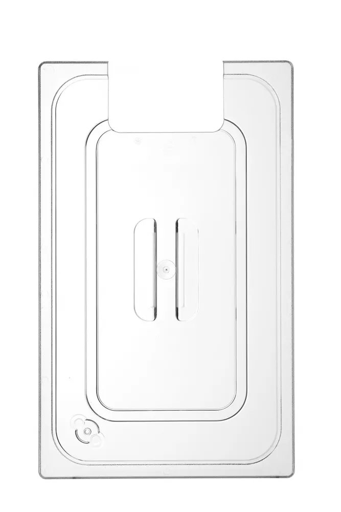 Gastronorm-Deckel mit Sous-Vide-Stab-Aussparung, GN 1/1, Transparent, 530x325mm Gastronorm-Deckel mit Sous-Vide-Stab-Aussparung, GN 1/1, Transparent, 530x325mm