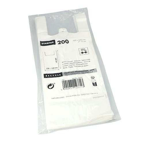 200 Hemdchen-Tragetaschen, HDPE 55 cm x 22 cm x 15 cm weiss mittel 72000 Hemdchen-Tragetaschen, HDPE 55 cm x 22 cm x 15 cm weiss mittel