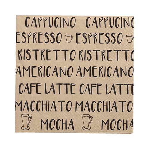 20 Servietten, 3-lagig 1/4-Falz 33 cm x 33 cm ! natur "Coffee Specialities" aus recyceltem Papier 22800 Servietten, 3-lagig 1/4-Falz 33 cm x 33 cm ! natur "Coffee Specialities" aus recyceltem Papier