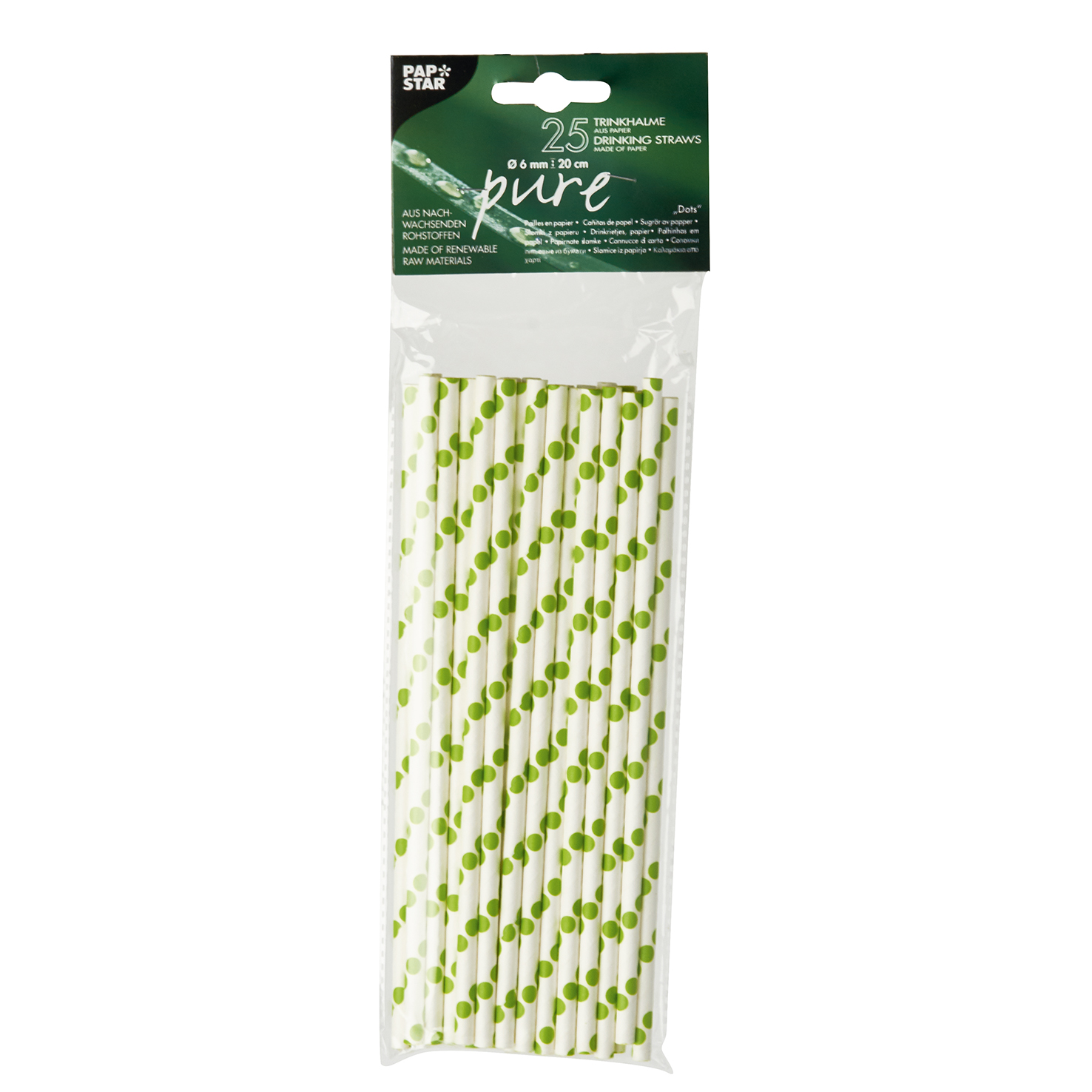 500 Trinkhalme, Papier Ø 6 mm · 20 cm farbig sortiert "Dots" 73500 Trinkhalme, Papier Ø 6 mm · 20 cm farbig sortiert "Dots"