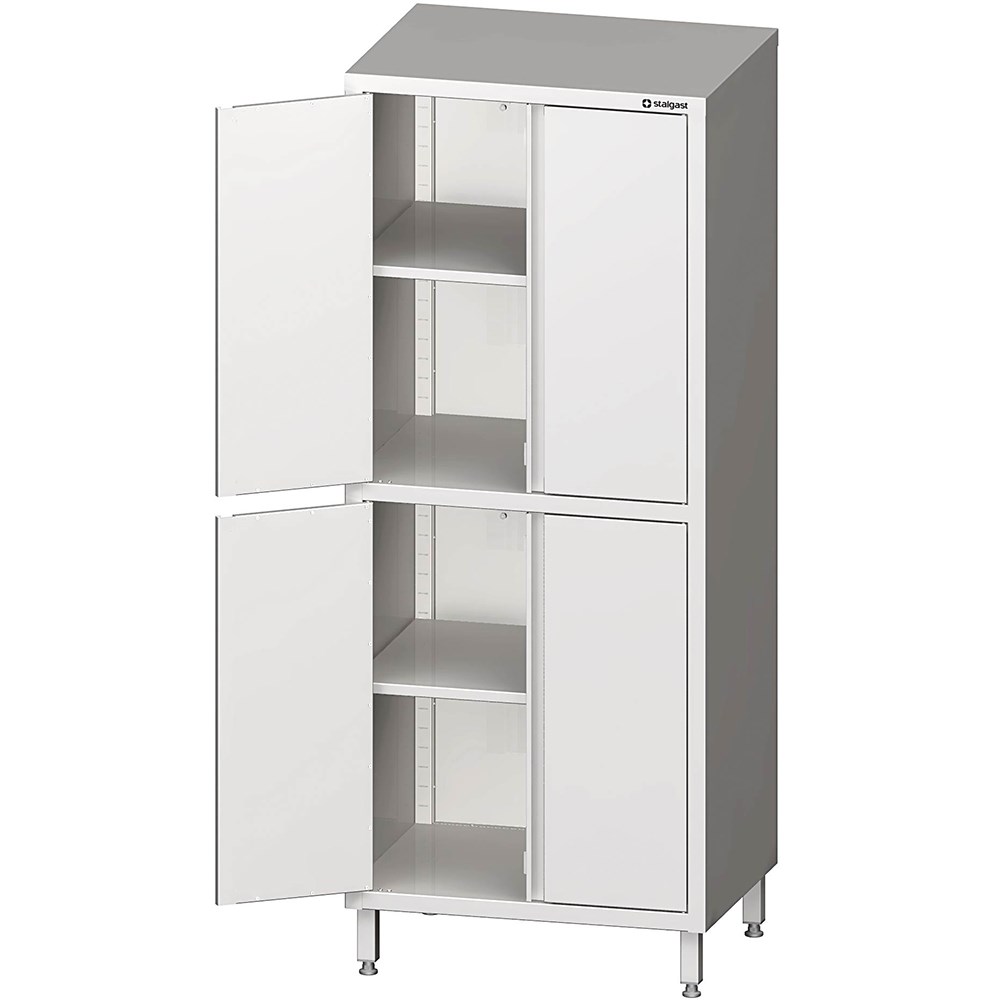 Hochschrank mit Flügeltüren, 1200x700x2000 mm, mit zwei Schrankräumen, verschweißt