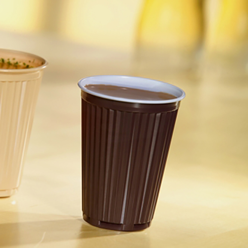 54000 Thermo-Automatenbecher, PS 0,18 l Ø 7,03 cm · 9 cm braun/weiss