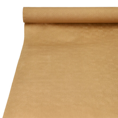 160 Papiertischtuch mit Damastprägung 25 m x 1 m natur