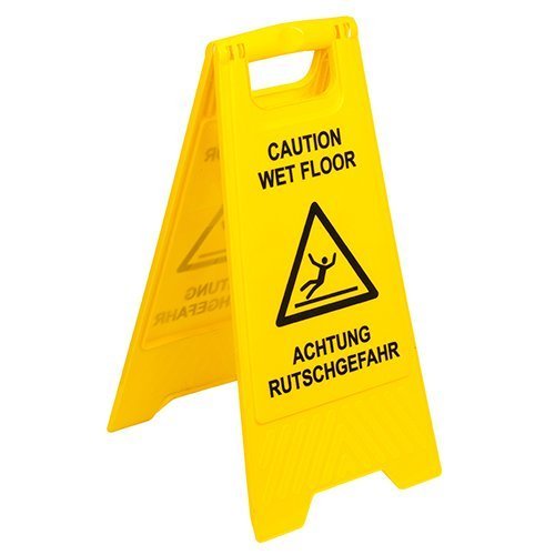 90 Warnschild "Achtung Rutschgefahr" 62 cm x 30,5 cm x 2,8 cm gelb