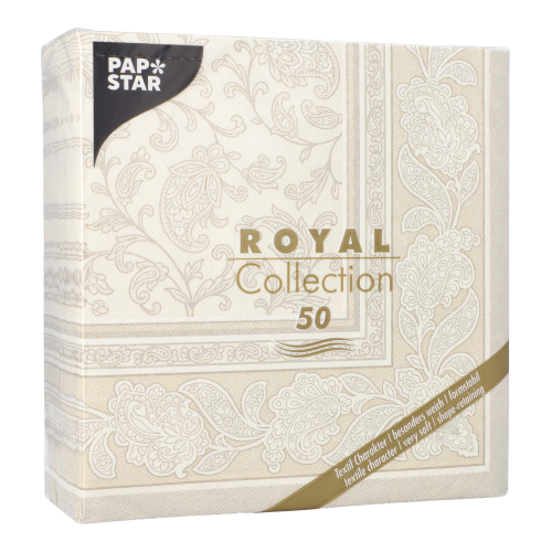250 Servietten "ROYAL Collection" 1/4-Falz 40 cm x 40 cm champagner "Ornaments" 12500 Servietten "ROYAL Collection" 1/4-Falz 40 cm x 40 cm champagner "Ornaments"