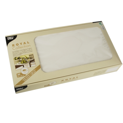 2400 Mitteldecken, Tissue "ROYAL Collection" 80 cm x 80 cm weiss