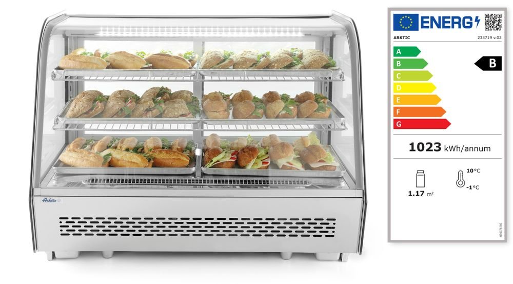 Aufsatz-Kühlvitrine, Arktic, 160L, 230V/160W, 885x570x(H)680mm