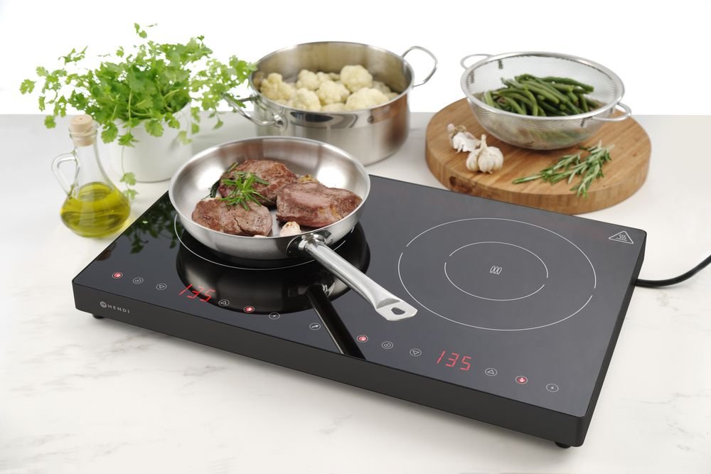 Induktionskocher doppelt Kitchen Line, HENDI, Kitchen Line, 230V/3500W, 608x405x(H)54mm