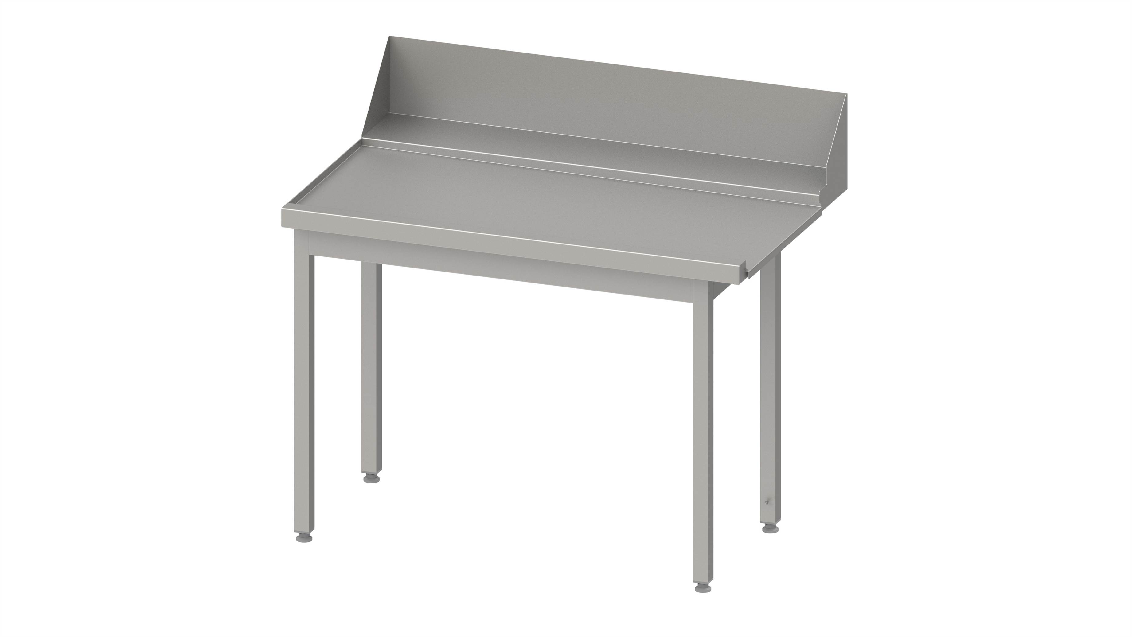 Ablauftisch"PRO", Korbführung mit Gefälle, ohne Grundboden, 800x750x880 mm, Anbauseite links, mit Aufkantung 200 mm, verschweißt Ablauftisch "PRO", Korbführung mit Gefälle, ohne Grundboden 1800x750x880 mm, Anbauseite links, mit Aufkantung 200 mm und Beckenblende, verschweißt