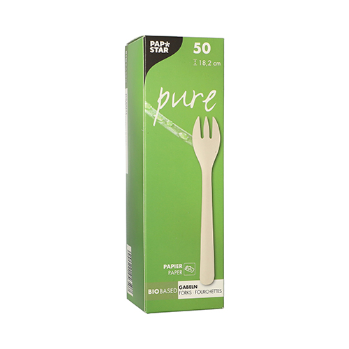 50 Gabeln, Papier "pure" 18,2 cm weiss 49500 Gabeln, Papier "pure" 18,2 cm weiss
